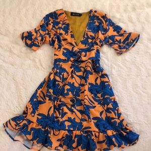 Summer dress orange and blue from honeybum